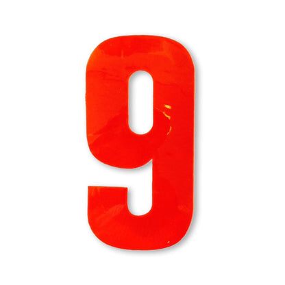 Huisnummer sticker Reflecterend Rood, nummer 9