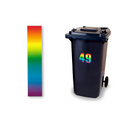 Huisnummer sticker Regenboog: cijfer 1 in regenboogkleuren, vinylsticker van 17 x 8 cm