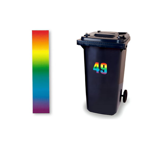 Huisnummer sticker Regenboog, nummer 1