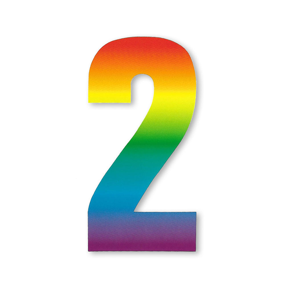 Huisnummer sticker Regenboog, nummer 2