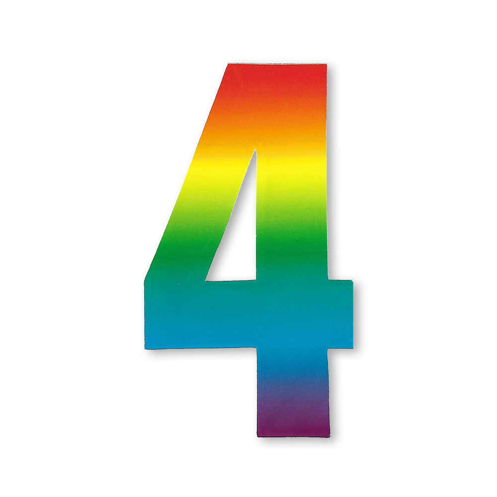 Huisnummer sticker Regenboog, nummer 4