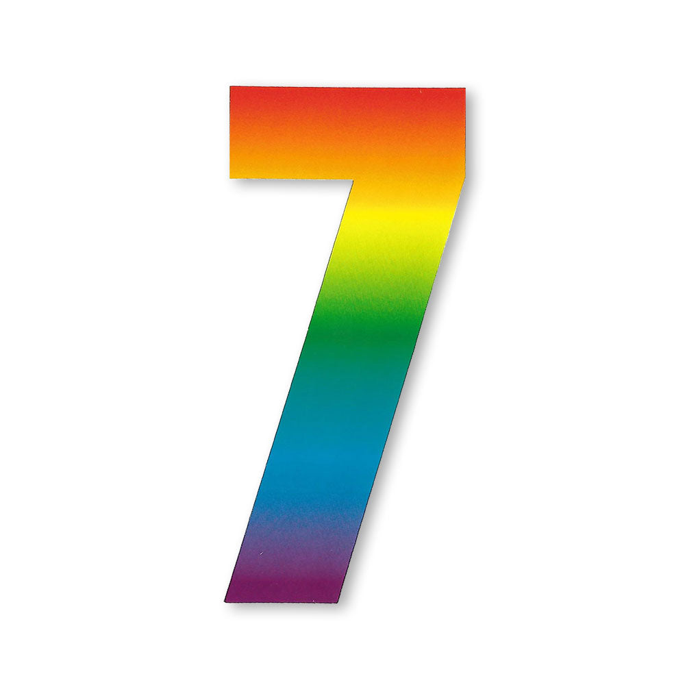 Huisnummer sticker Regenboog, nummer 7