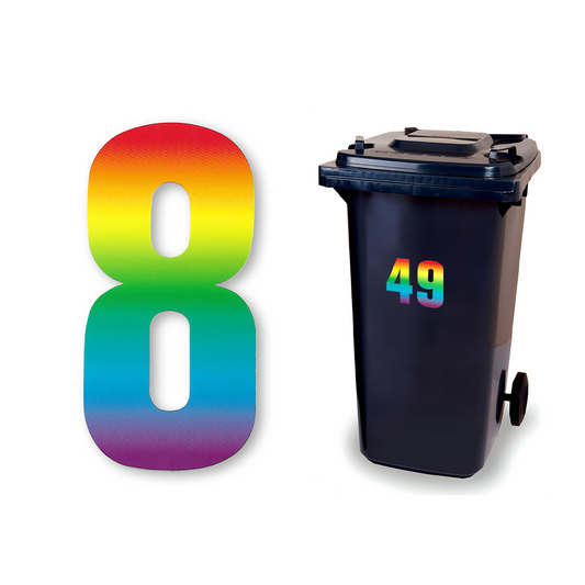 Huisnummer sticker Regenboog, nummer 8