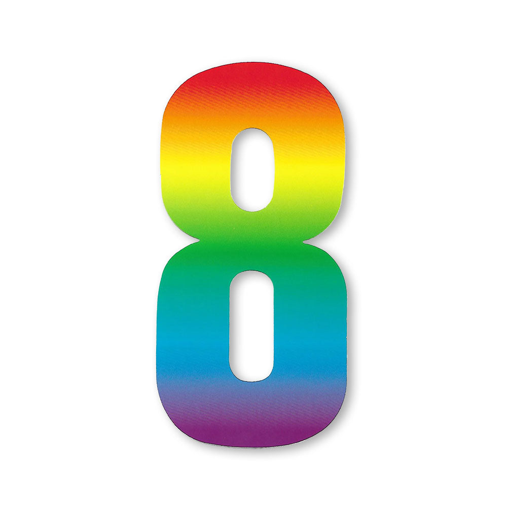 Huisnummer sticker Regenboog, nummer 8