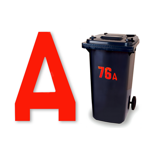 Huisletter sticker Reflecterend Rood: rood reflecterende letter A, vinylsticker van 8.5 x 6 cm