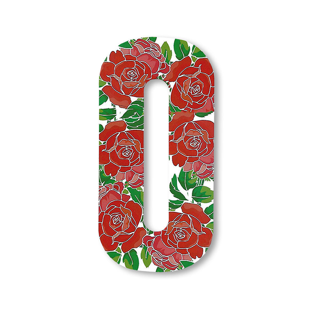 Huisnummer sticker Rozen, nummer 0