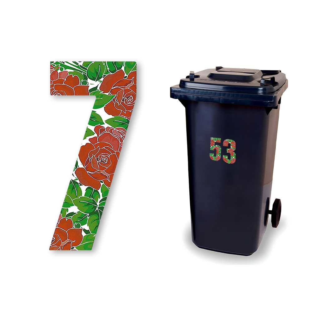 Huisnummer sticker Rozen, nummer 7