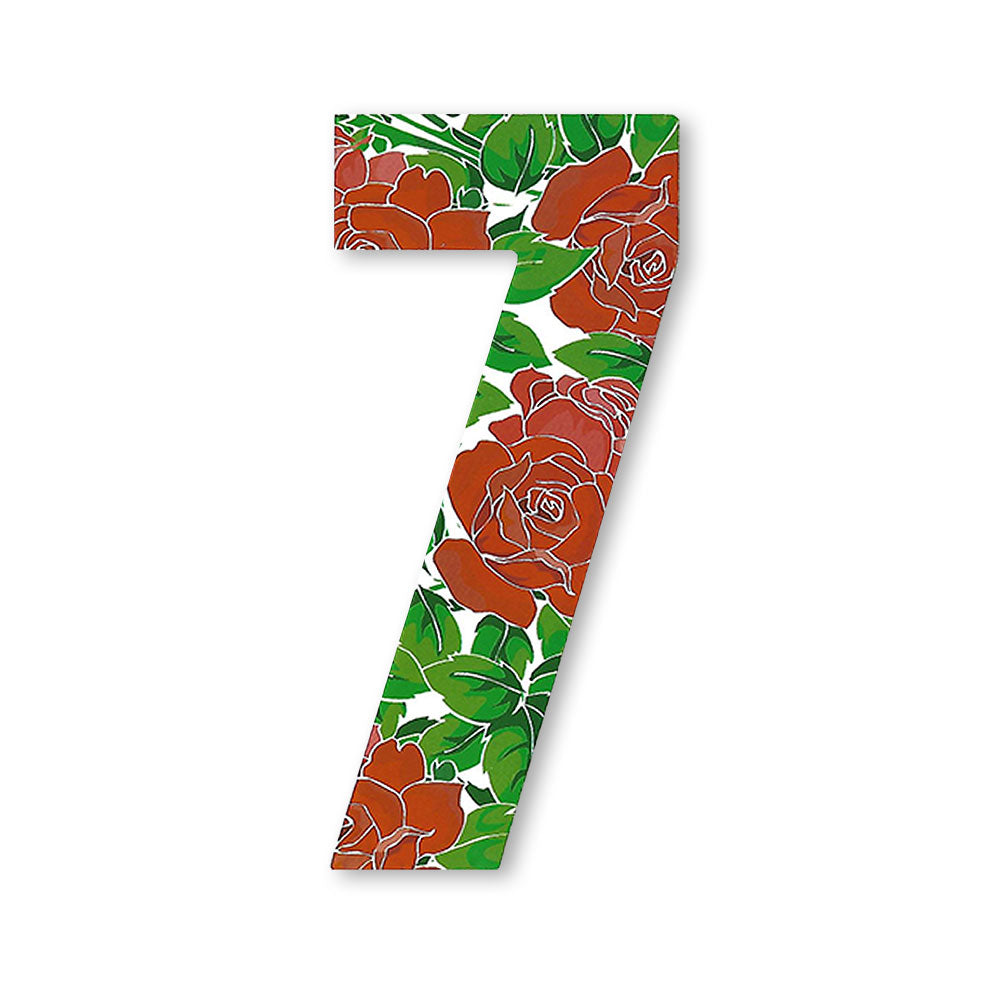 Huisnummer sticker Rozen, nummer 7