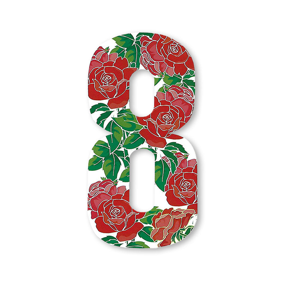 Huisnummer sticker Rozen, nummer 8