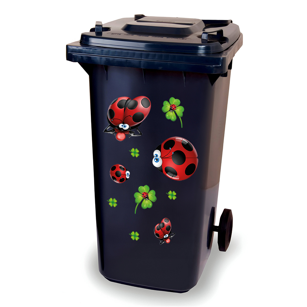Stickervel Lieveheersbeestje - kliko sticker - afvalbak sticker - containersticker