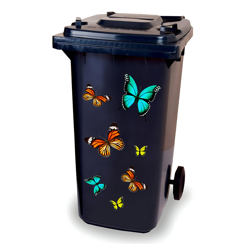 Stickervel Vlinders - kliko sticker - afvalbak sticker - containersticker