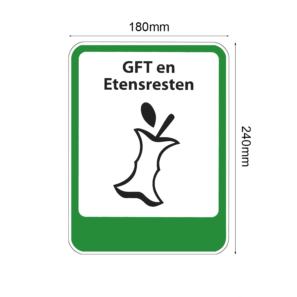 Stickervel - GFT en Etensresten - container sticker - afvalbak - vuilnisbak - brievenbus