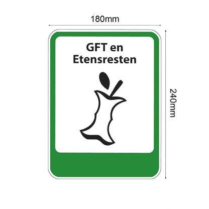 Stickervel - GFT en Etensresten - container sticker - afvalbak - vuilnisbak - brievenbus
