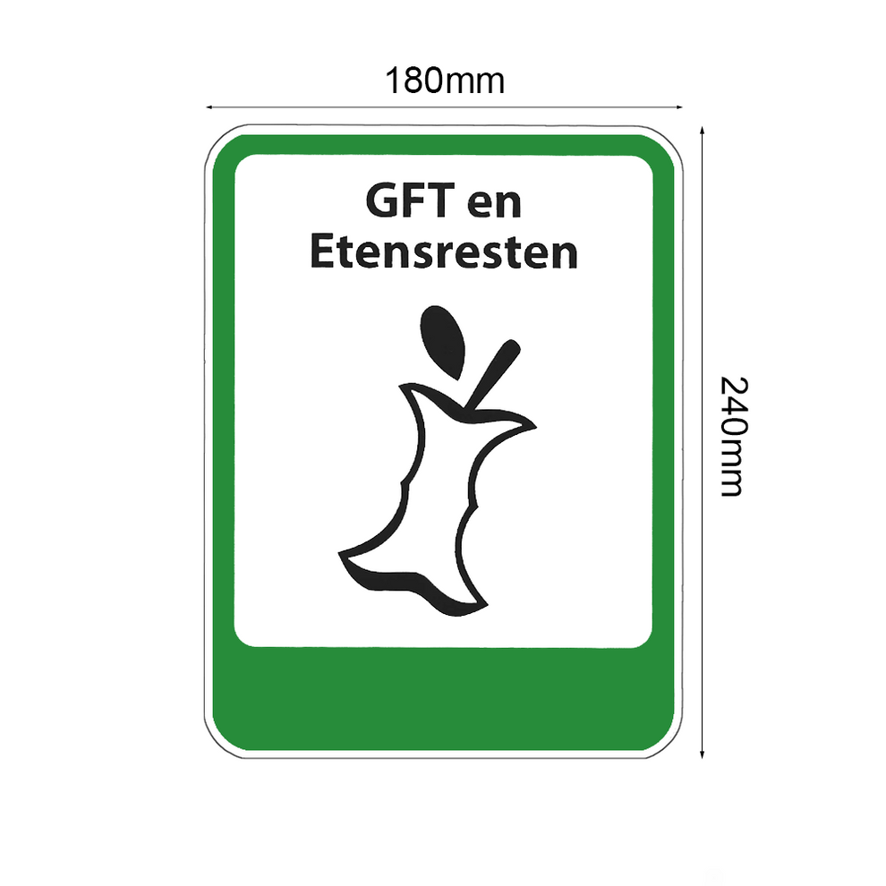 Stickervel - GFT en Etensresten - container sticker - afvalbak - vuiln ...