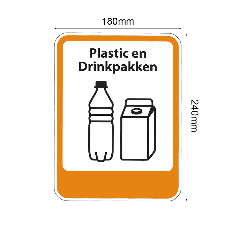Stickervel - Plastic en Drinkpakken - container sticker - afvalbak - v ...