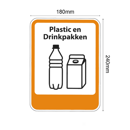 Stickervel Plastic en Drinkpakken - kliko sticker - afvalbak sticker - containersticker