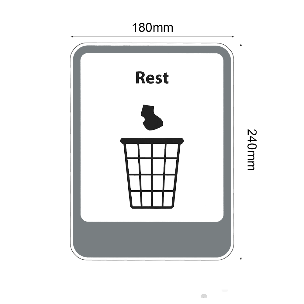 Stickervel Rest - kliko sticker - afvalbak sticker - containersticker
