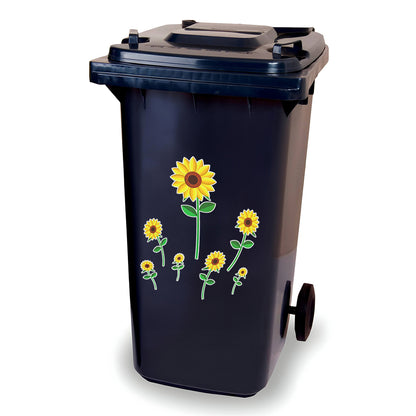 Stickervel Zonnebloem - kliko sticker - afvalbak sticker - containersticker