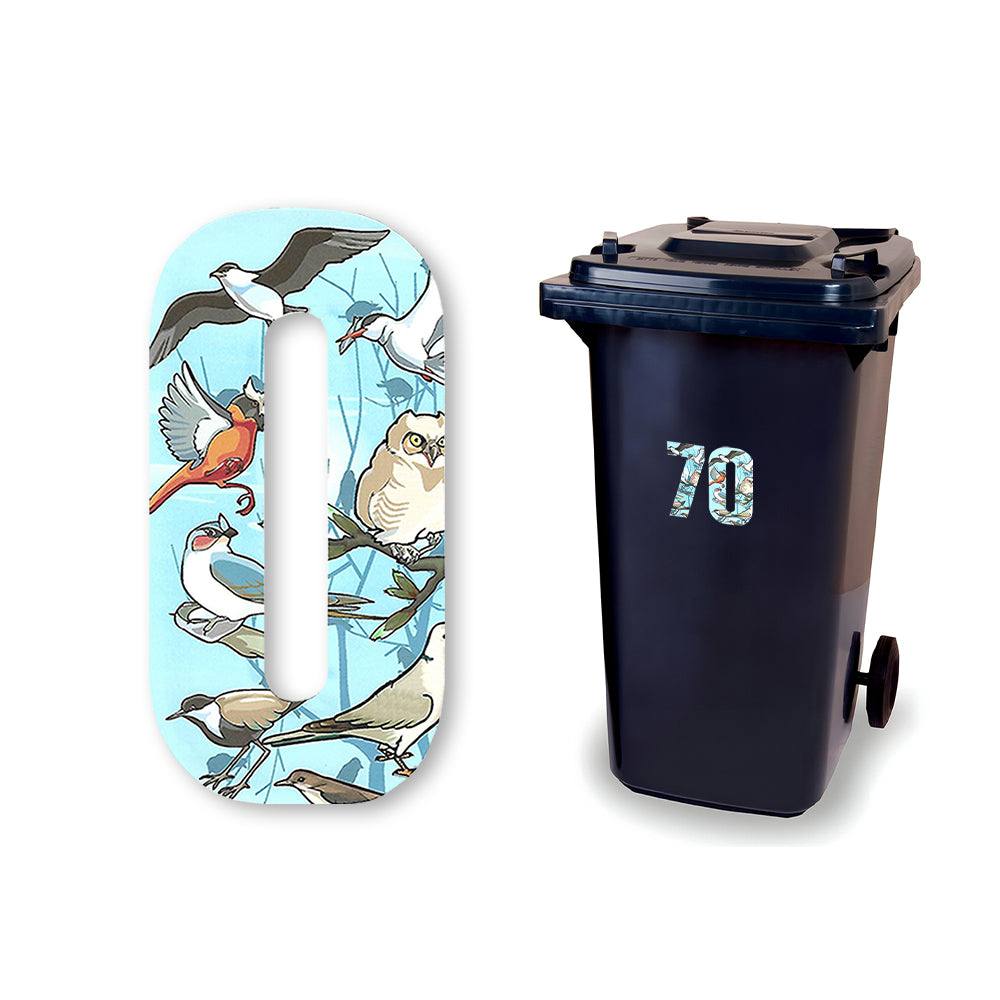 Huisnummer sticker Vogel, nummer 0