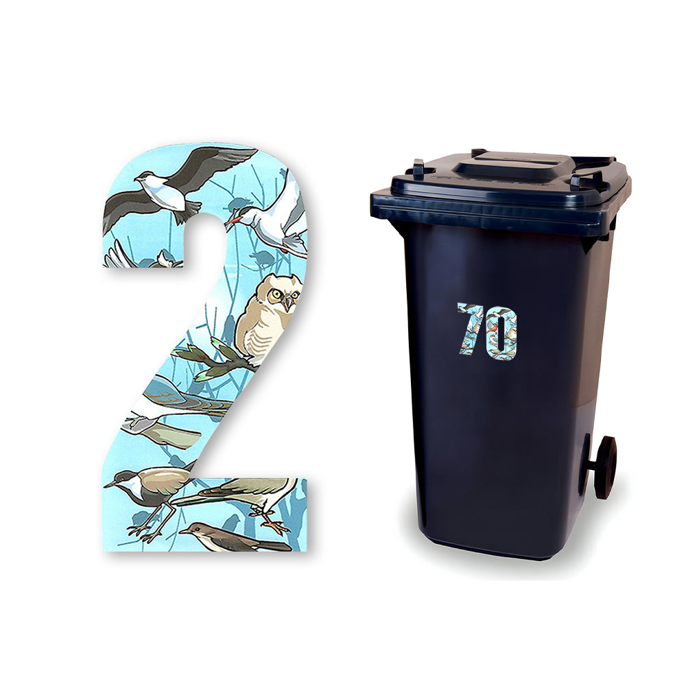 Huisnummer sticker Vogel, nummer 2