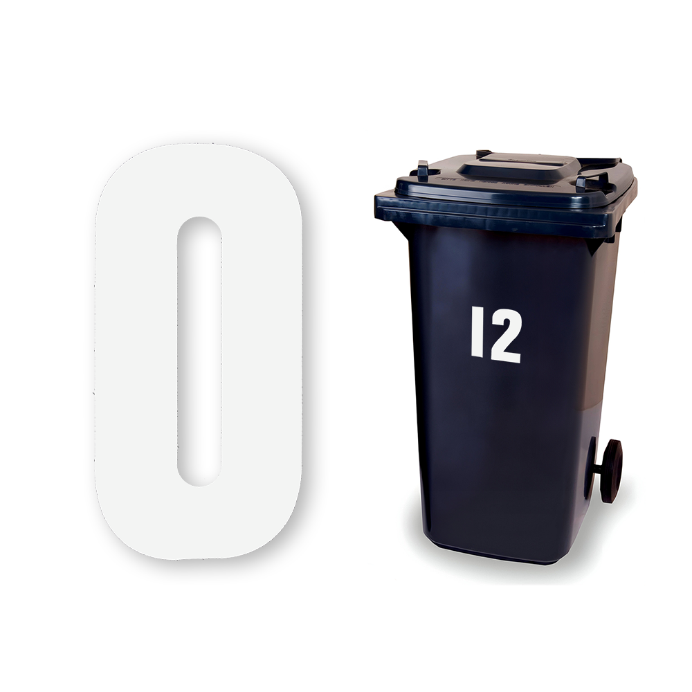 Huisnummer sticker Wit Groot, nummer 0