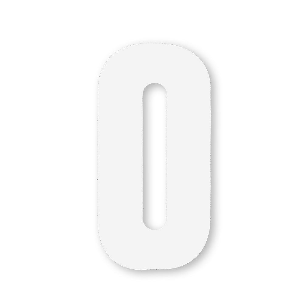 Huisnummer sticker Wit Groot, nummer 0