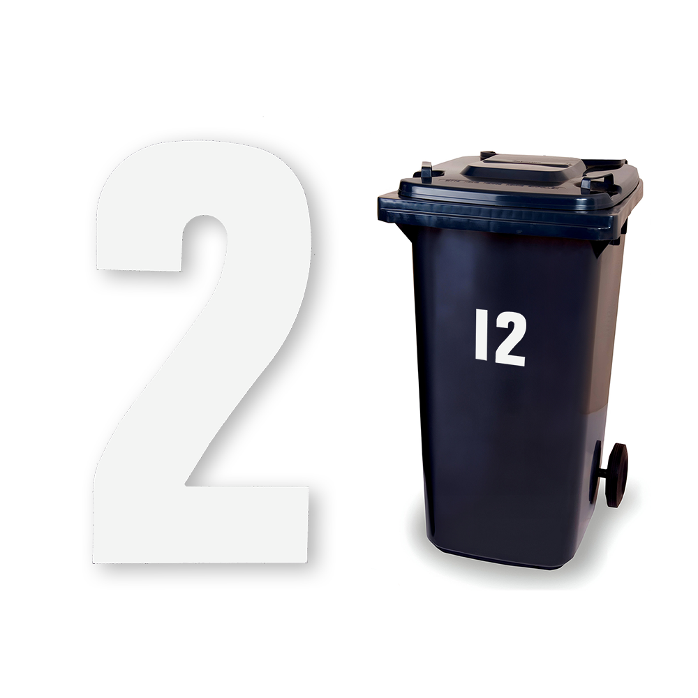 Huisnummer sticker Wit Groot, nummer 2