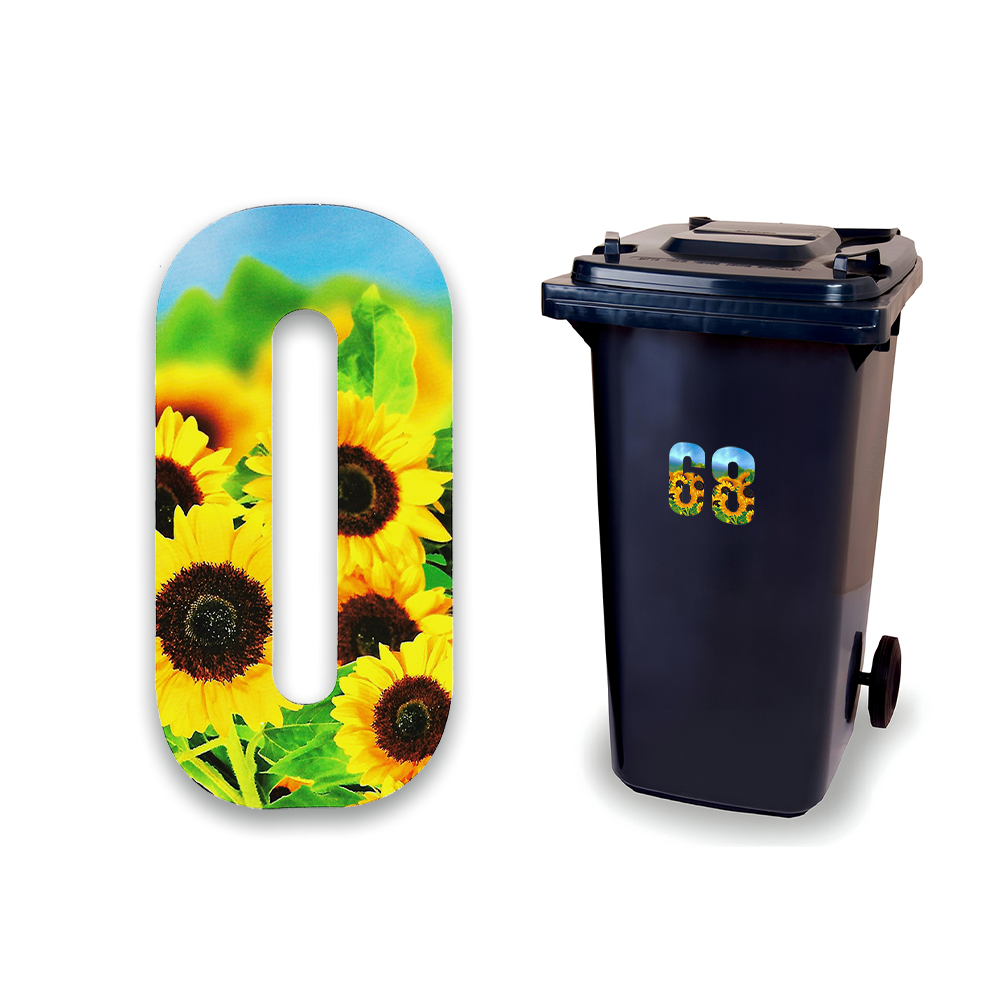 Huisnummer sticker Zonnebloem, nummer 0