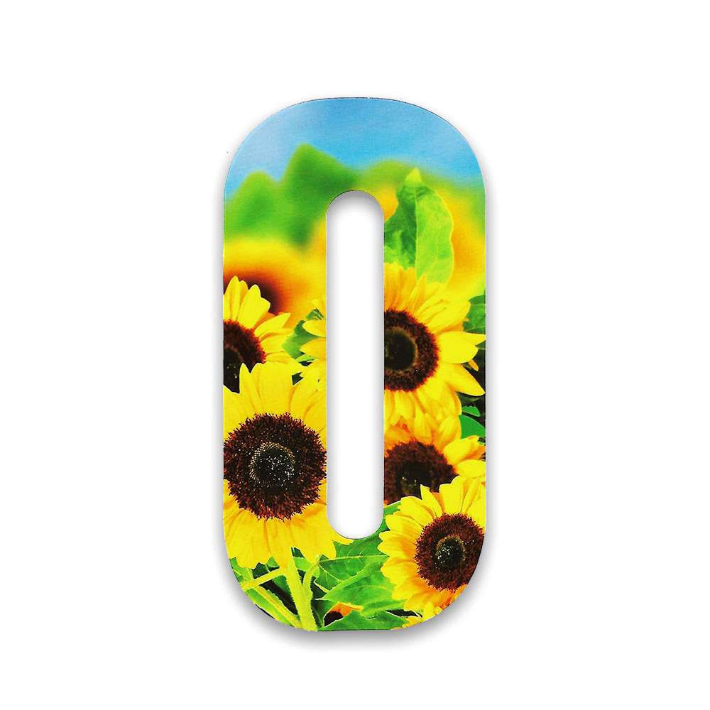 Huisnummer sticker Zonnebloem, nummer 0