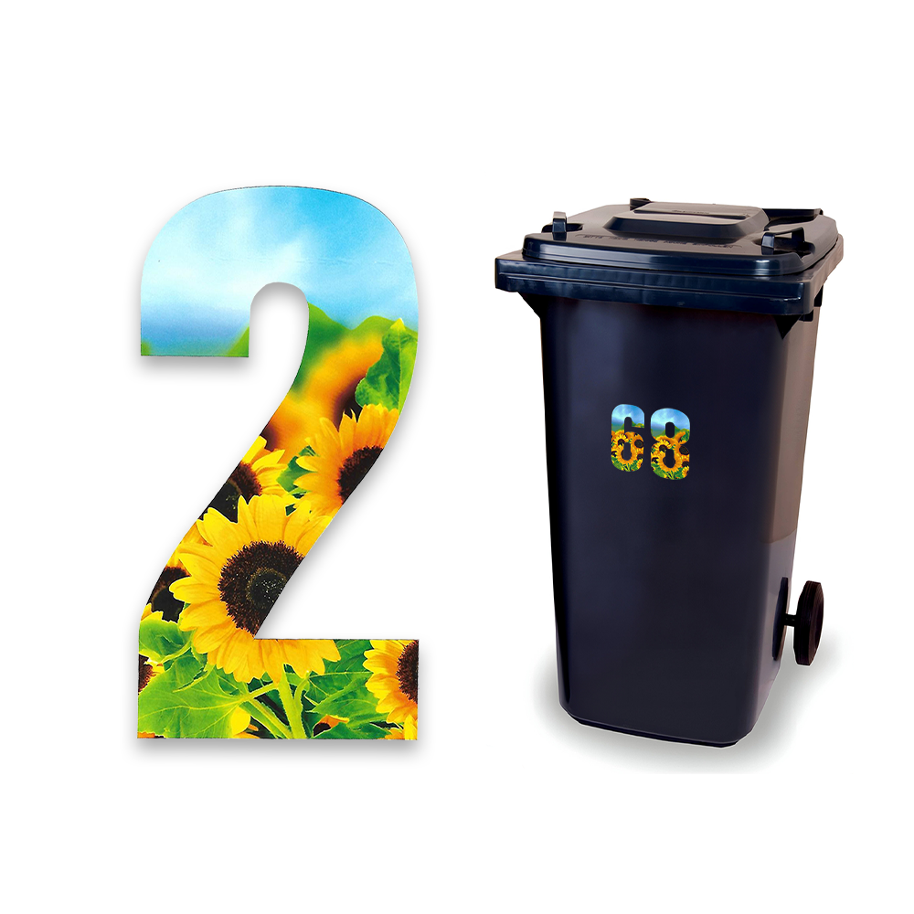 Huisnummer sticker Zonnebloem, nummer 2