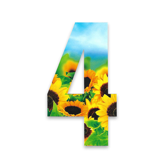 Huisnummer sticker Zonnebloem, nummer 4