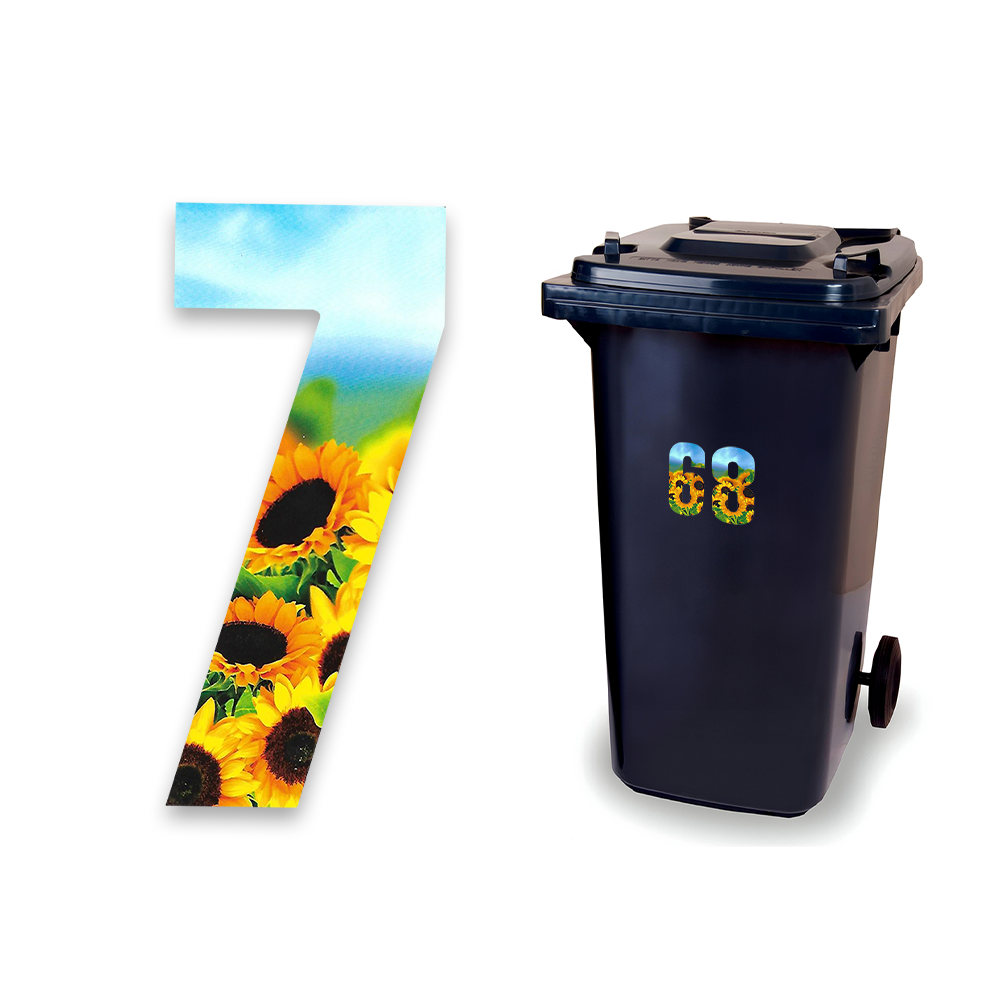 Huisnummer sticker Zonnebloem, nummer 7