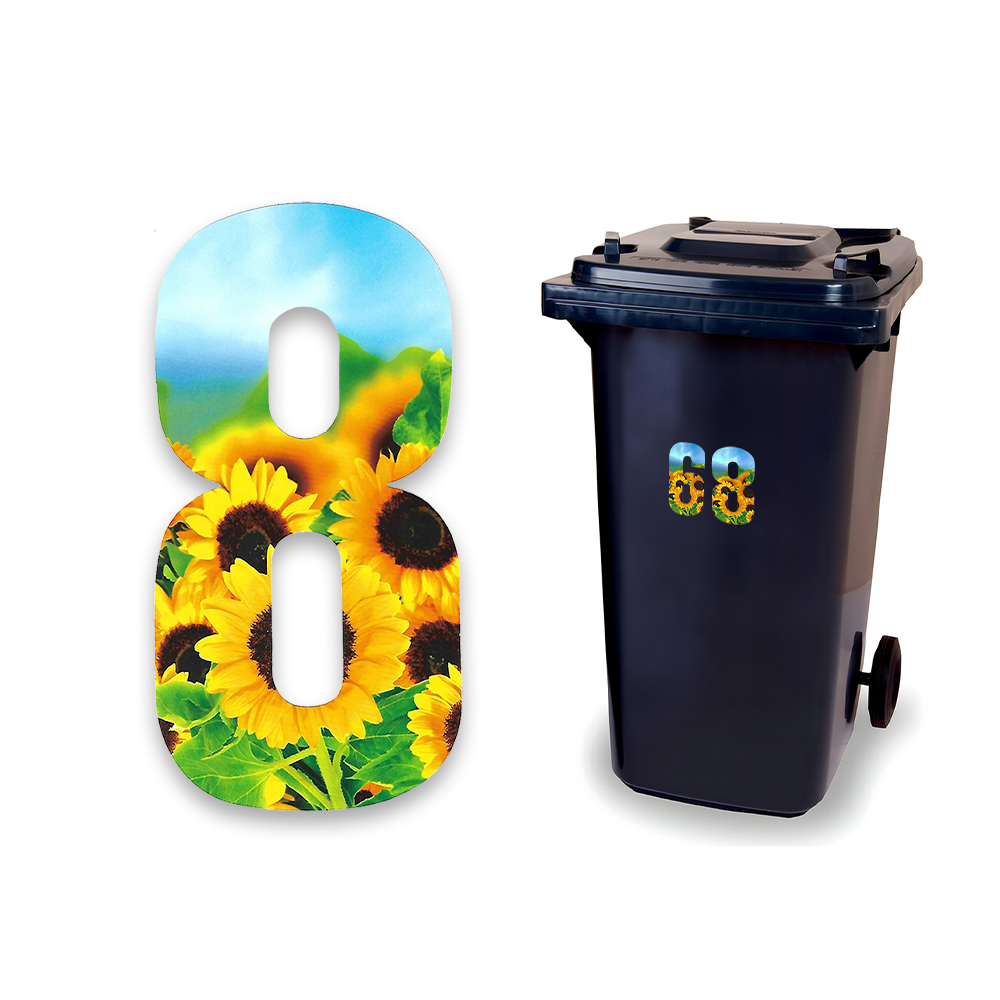 Huisnummer sticker Zonnebloem, nummer 8