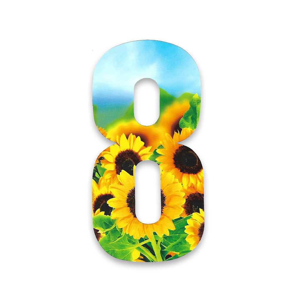 Huisnummer sticker Zonnebloem, nummer 8