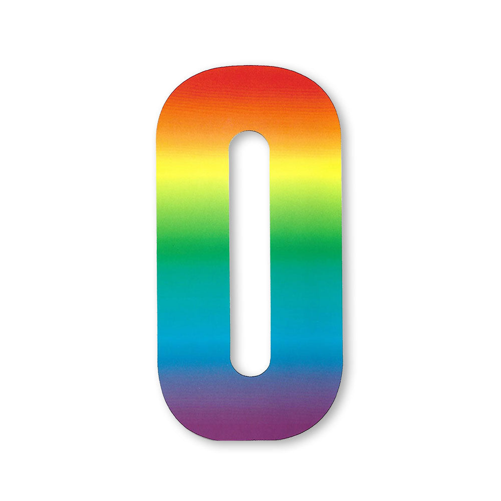 Huisnummer sticker Regenboog, nummer 0
