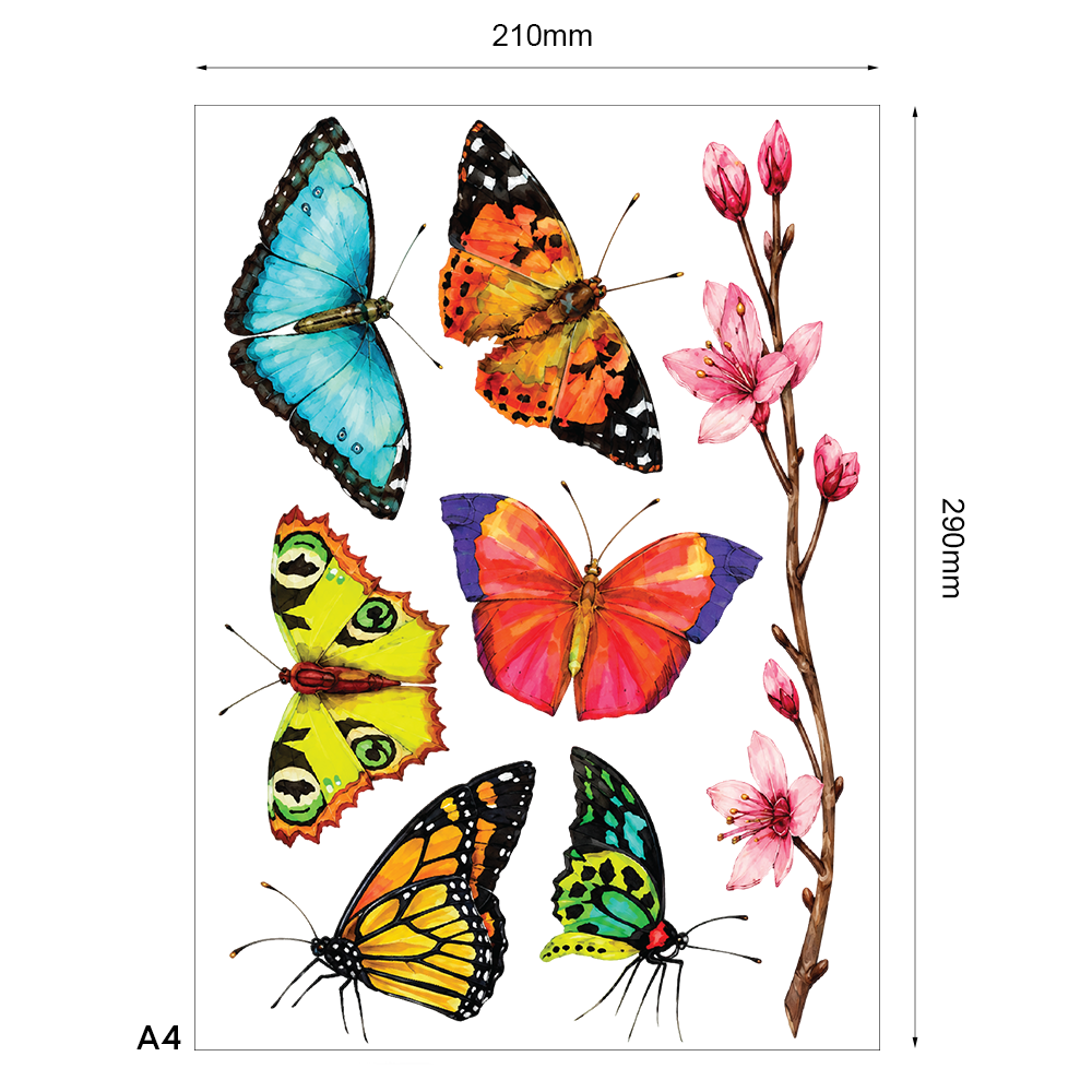 Stickervel Vlinder A4